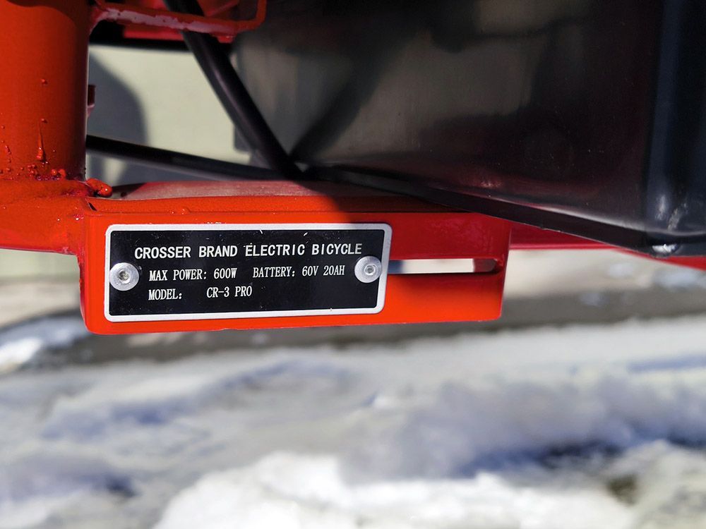 Електровелосипед Crosser CR3 Pro (1000W; 60V-20Ah AGM)