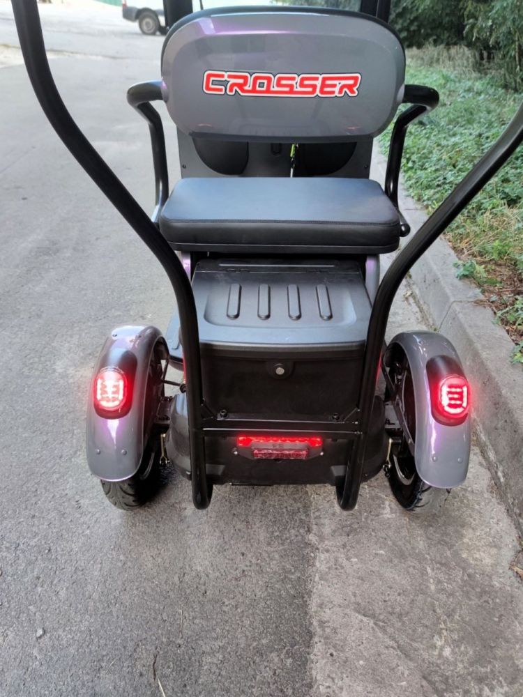 Електроскутер Crosser TR3 (800W; 72V-20Ah AGM) фіолетовий, сірий, чорний