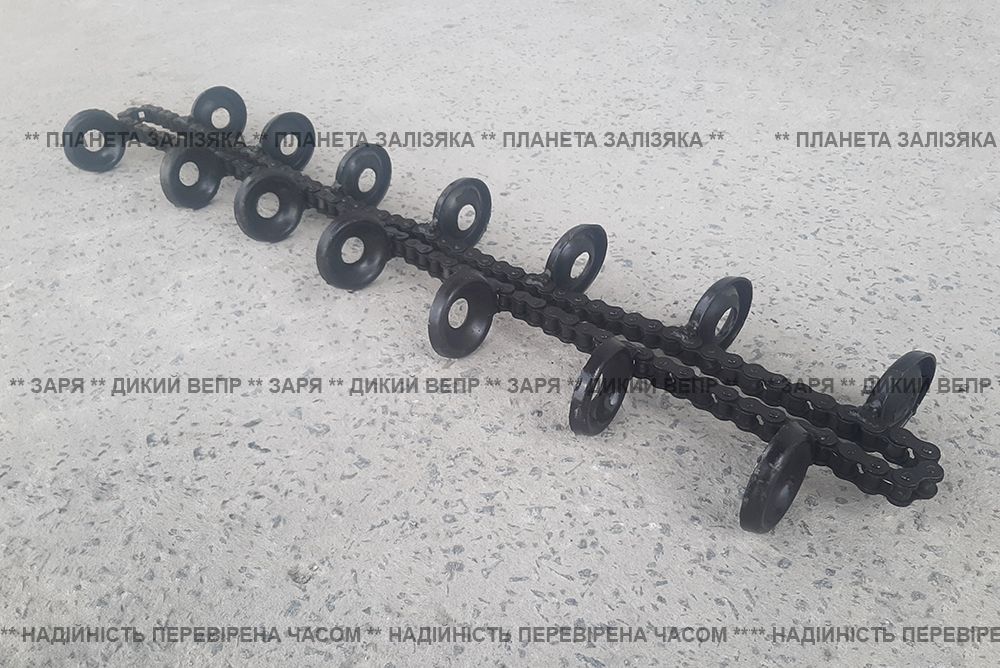 Ланцюг в зборі з привареними ложками до картоплесаджалки мотоблока