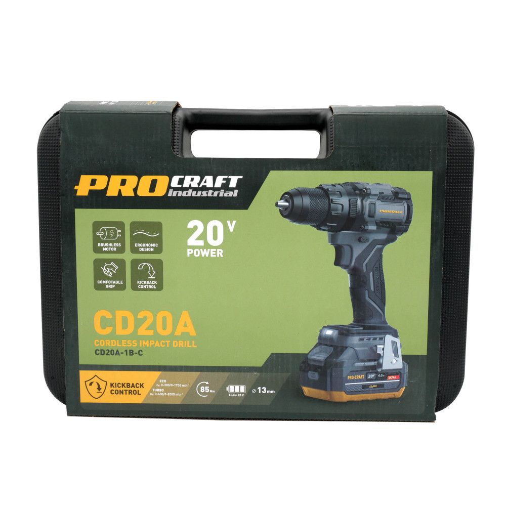 Шуруповерт Procraft industrial CD20A (з 1 акб та зп)