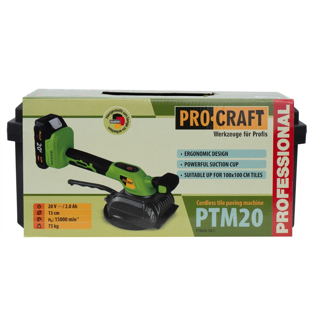 Аккумуляторная виброприсоска для плитки Procraft PTM20 (с 1 акб